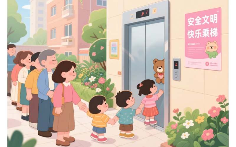 物業溫馨提示：愛護電梯，文明乘梯